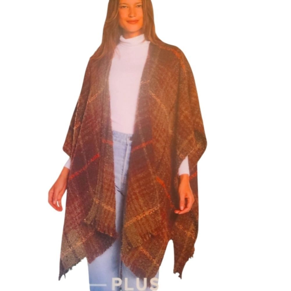 WOOLRICH Blanket Wrap Soft Tweed Texture‎ Earth Tones OSFA NWT